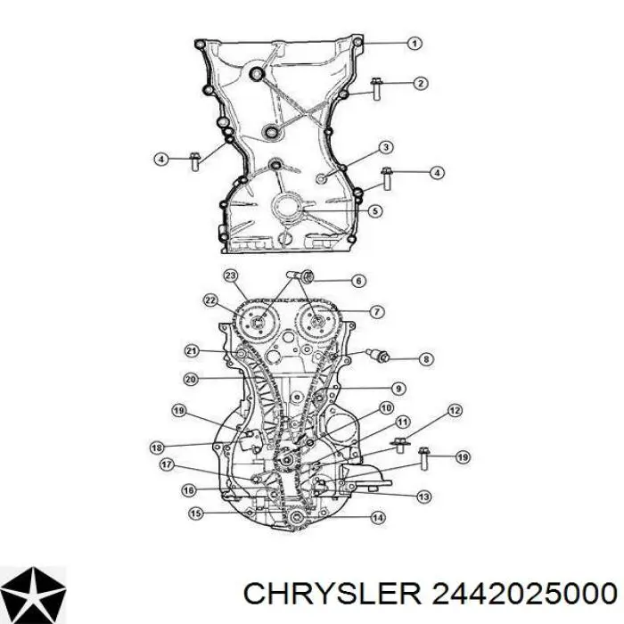 2442025000 Chrysler prowadnica napinacza łańcucha rozrządu