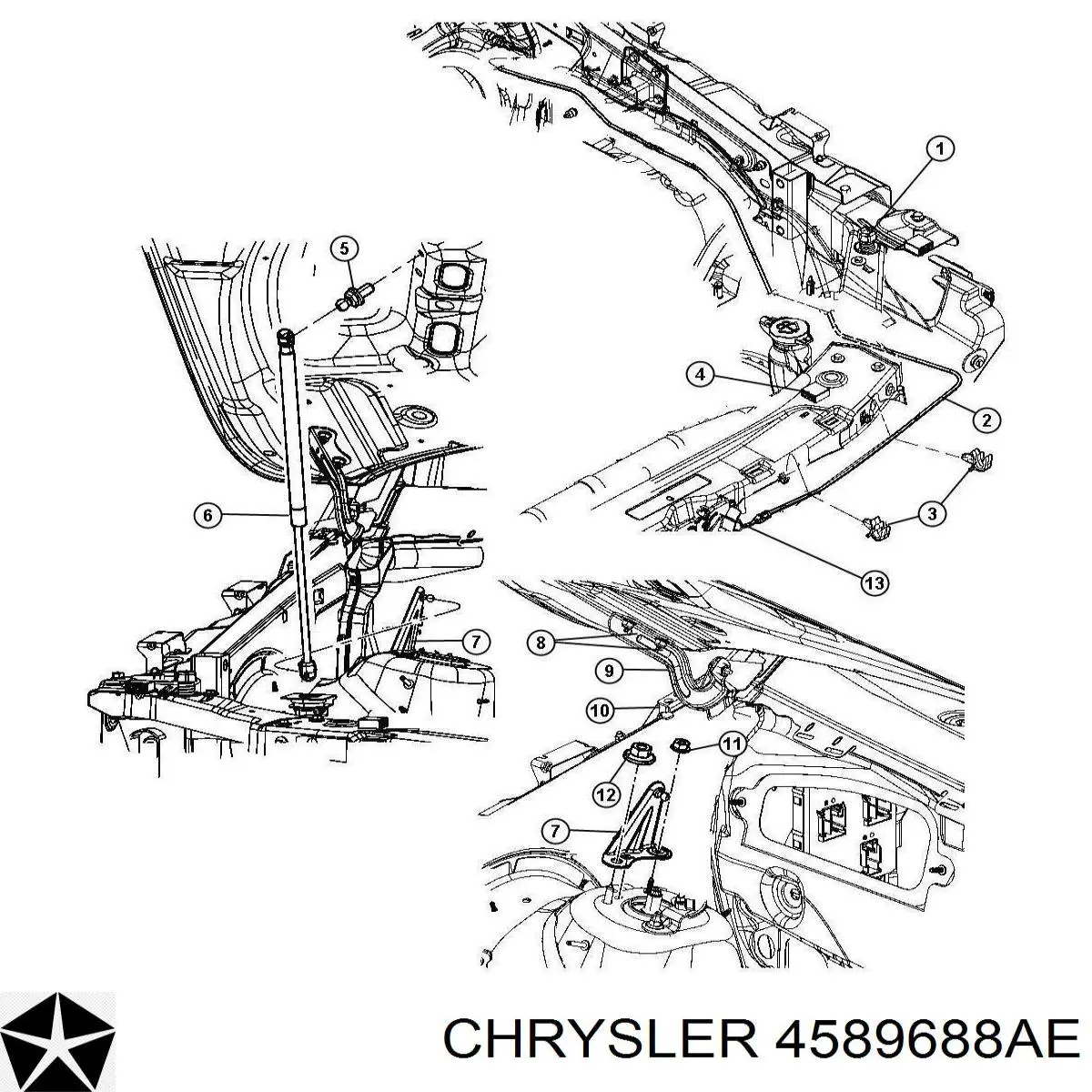 4589688AE Chrysler Zamek maski