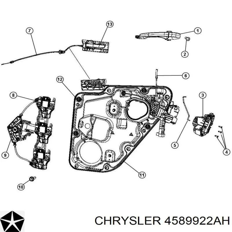 4589922AH Chrysler Zamek drzwi tylnych prawych