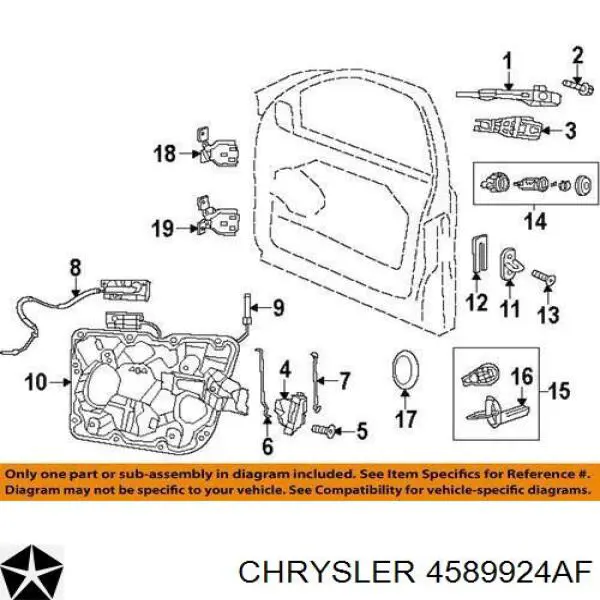 04589924AE Chrysler Zamek drzwi przednich prawych