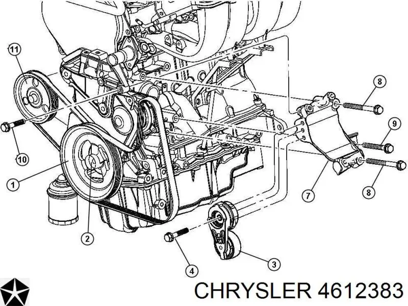 Koło pasowe pompy wspomagania hydraulicznego Dodge Grand Caravan (US)