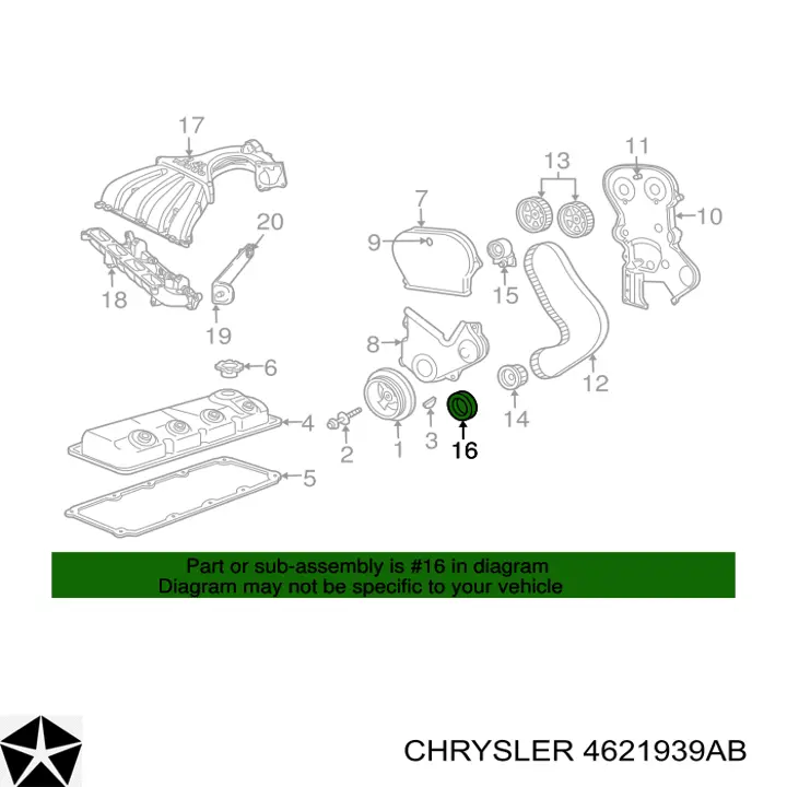 Uszczelniacz wału korbowego silnika tylny 4621939AB Chrysler
