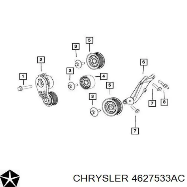 Napinacz paska napędowego Fiat/Alfa/Lancia K04627533AC cena, od 190,29 USD
