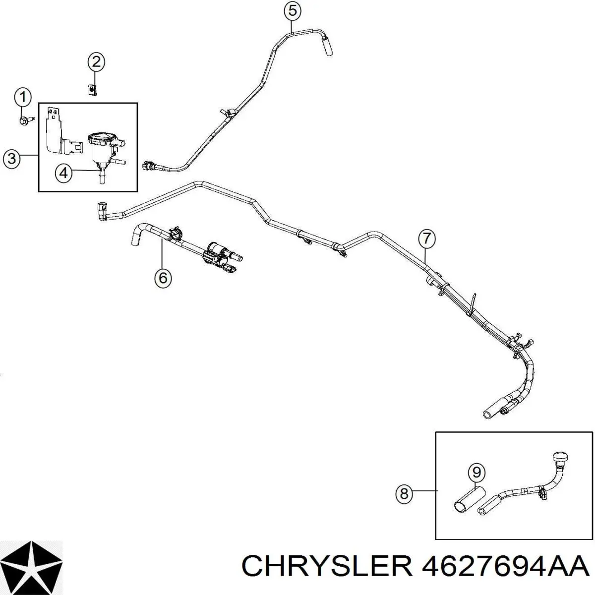 Zawór pochłaniacza oparów paliwa Chrysler 4627694AA cena, od 85,90 USD