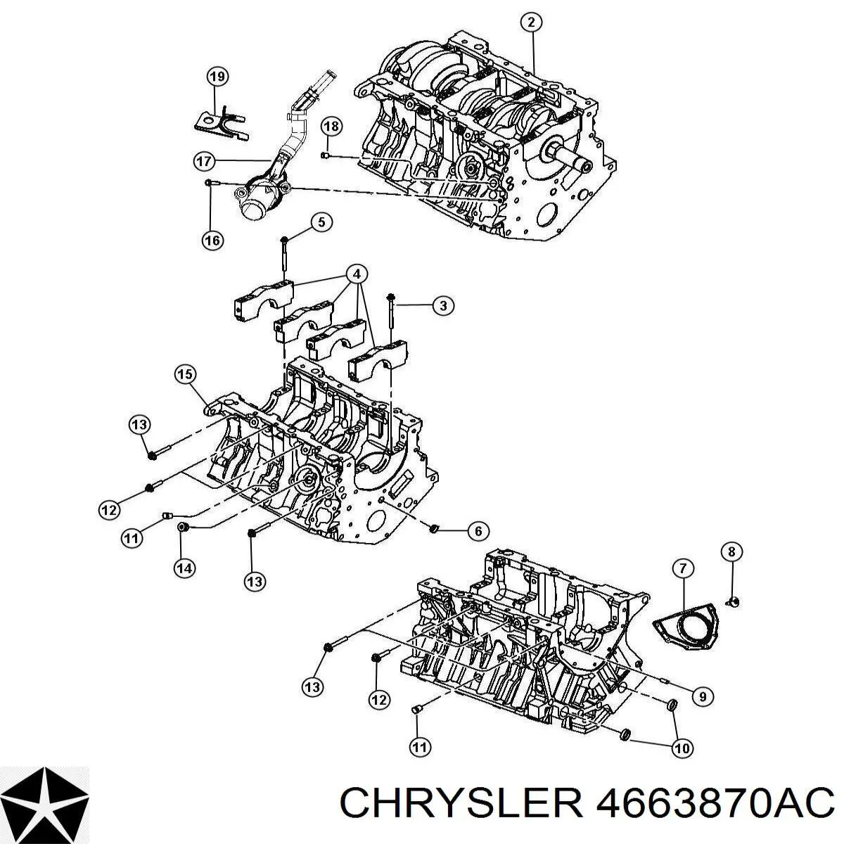 4663870AC Chrysler Uszczelniacz wału korbowego silnika tylny