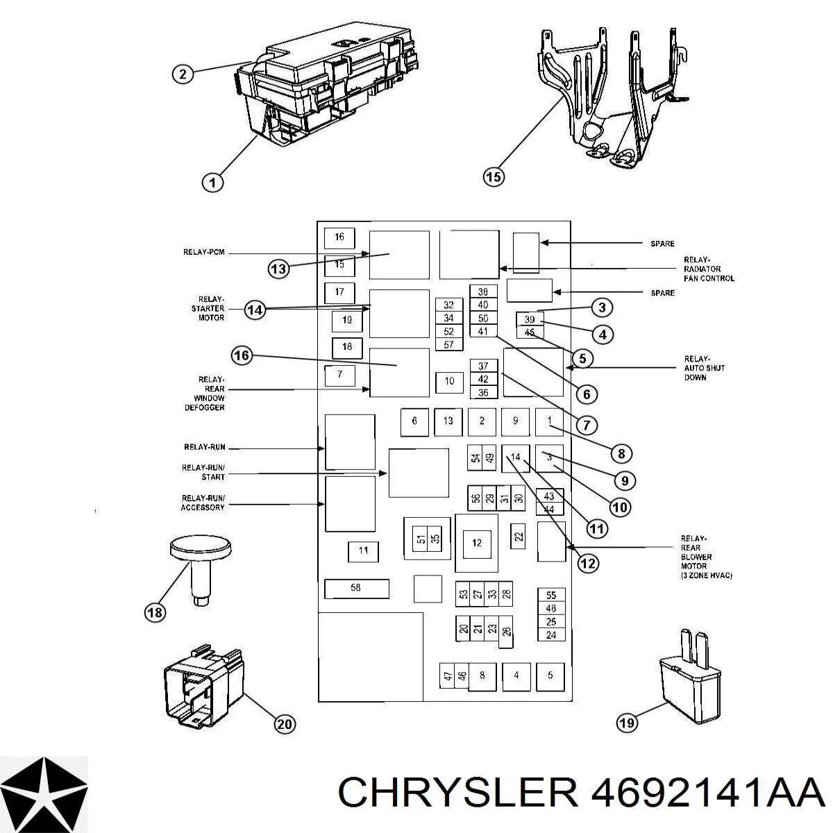 4692141AA Chrysler przekaźnik kierunkowskazów