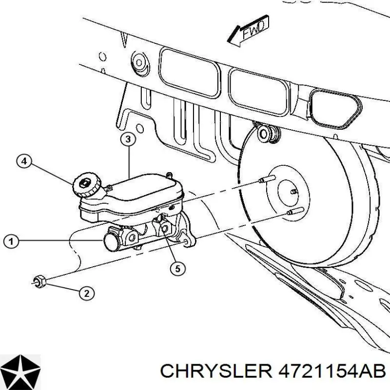 Główny cylinder hamulców Chrysler 04721154AB cena, od 23,58 USD