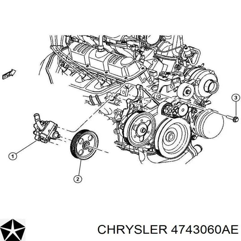 4743060AE Chrysler pompa wspomagania hydraulicznego kierownicy