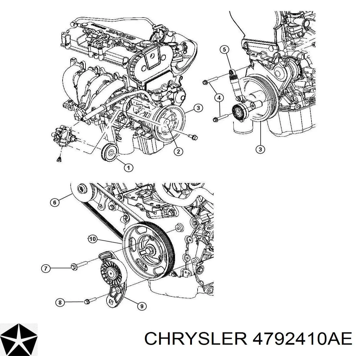 4792410AE Chrysler Napinacz paska napędowego