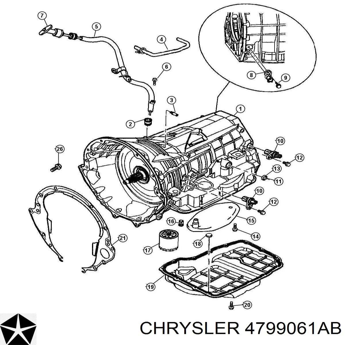 Czujnik prędkości Chrysler 4799061AB cena, od 42,16 USD
