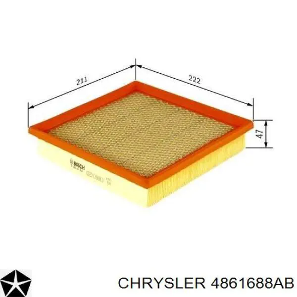 Do koszyka 4861688AB Chrysler Filtr powietrza
