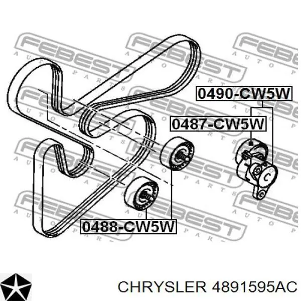 Do koszyka 4891595AC Chrysler Napinacz paska napędowego