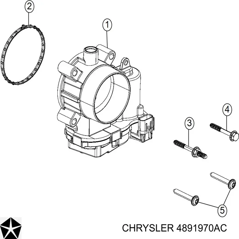 Przepustnica, komplet Chrysler 4891970AC cena, od 31,37 USD