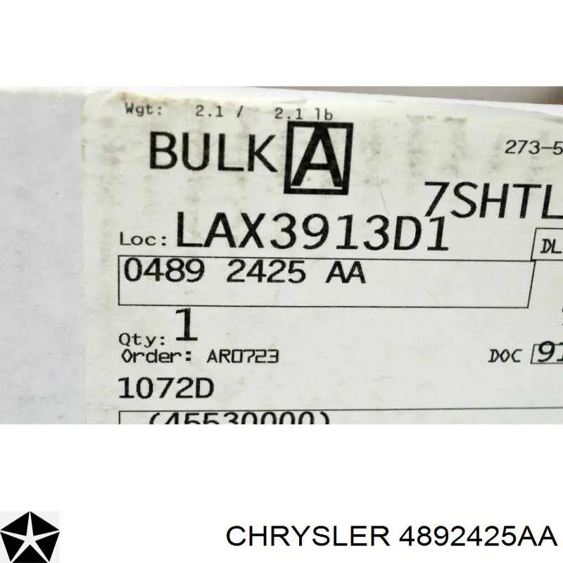 Do koszyka 4892425AA Chrysler Pompa chłodząca wodna