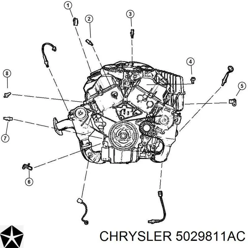 Czujnik położenia wału korbowego Chrysler 5029811AC cena, od 25,68 USD