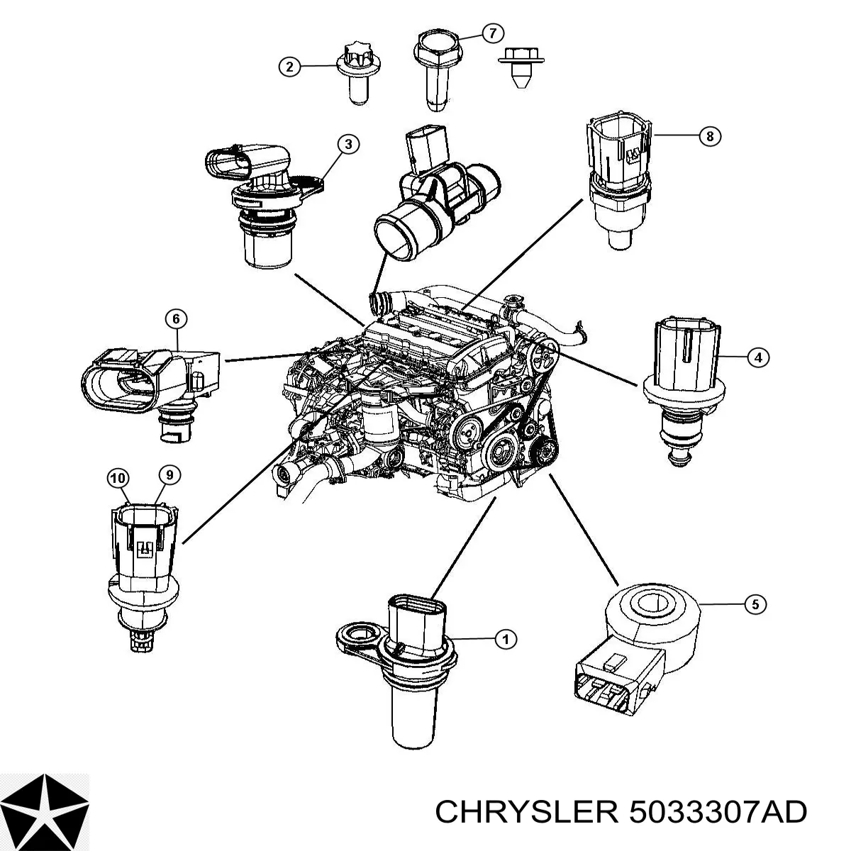 Czujnik położenia wału korbowego Chrysler 5033307AD cena, od 16,60 USD