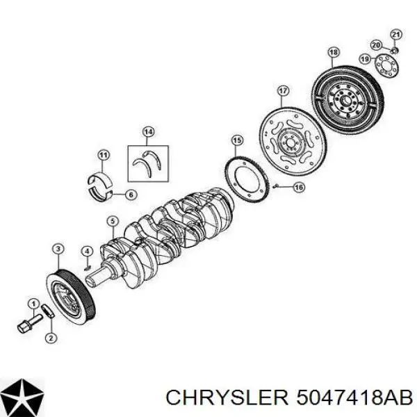 K05047418AB Fiat/Alfa/Lancia Koło pasowe wału korbowego