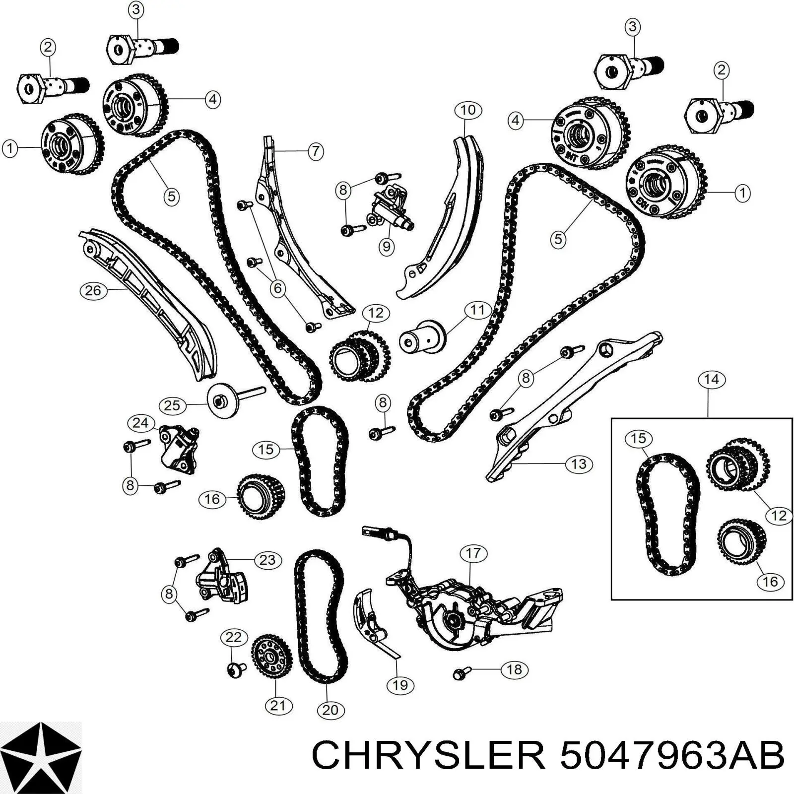 5047963AA Chrysler Łańcuch rozrządu