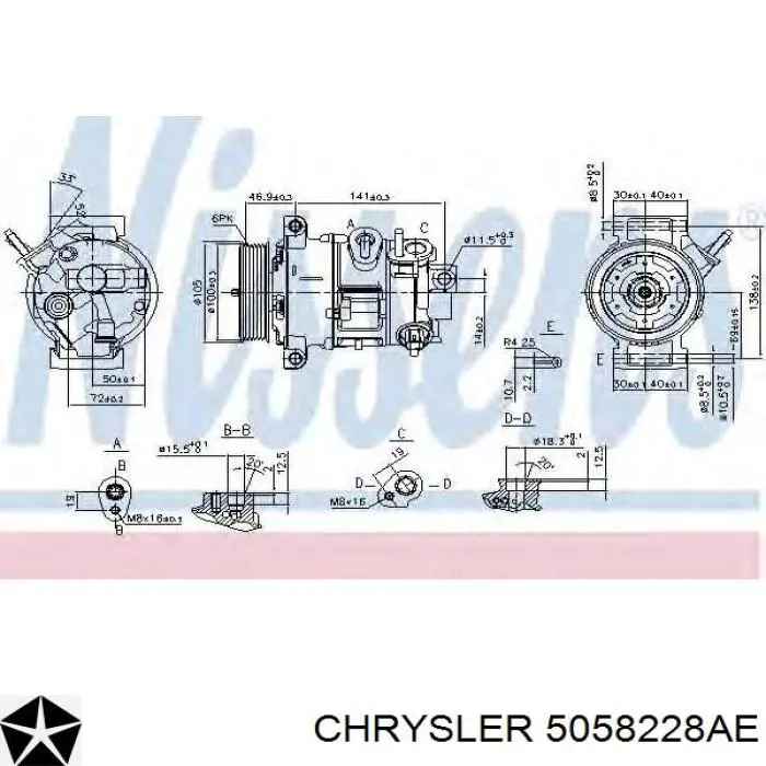 Do koszyka 05058228AE Chrysler Sprężarka klimatyzacji