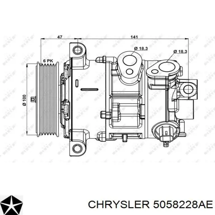 Do koszyka 5058228AE Chrysler Sprężarka klimatyzacji