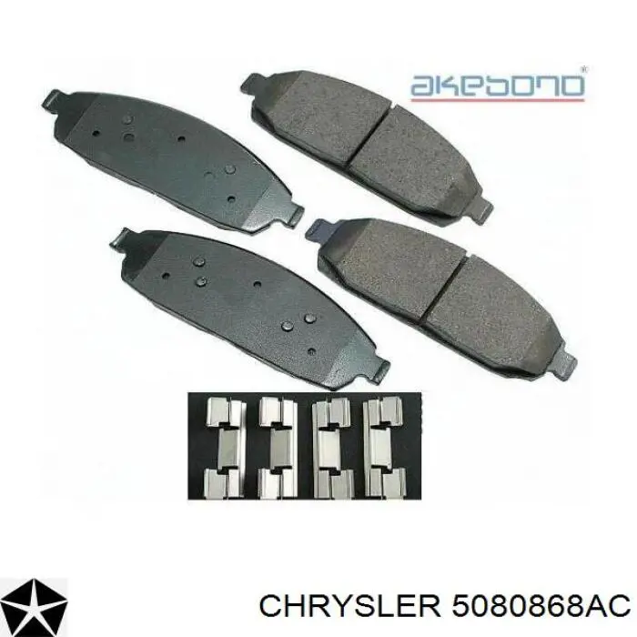 Do koszyka 5080868AC Chrysler Klocki hamulcowe przednie tarczowe