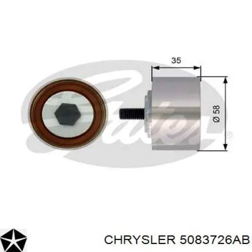 5083726AB Chrysler pasek rozrządu, zestaw