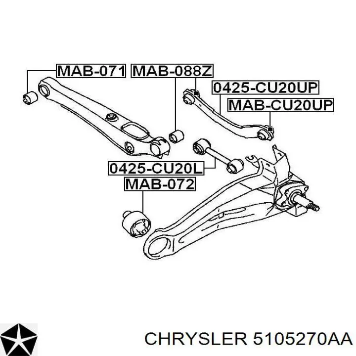 Drążek poprzeczny zawieszenia tylnego Chrysler 5105270AA cena, od 40,71 USD
