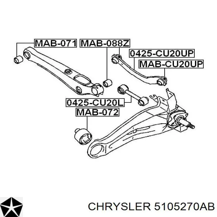 Drążek poprzeczny zawieszenia tylnego Chrysler 5105270AB cena, od 33,41 USD