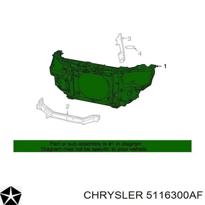 5116300AF Chrysler Osłona chłodnicy kompletna (panel mocowania reflektorów)