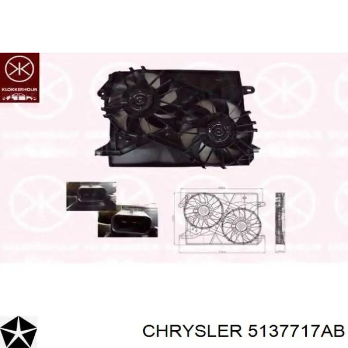 Wentylator elektryczny układu chłodzenia kompletny (silnik+wirnik) do Chrysler 300 C 