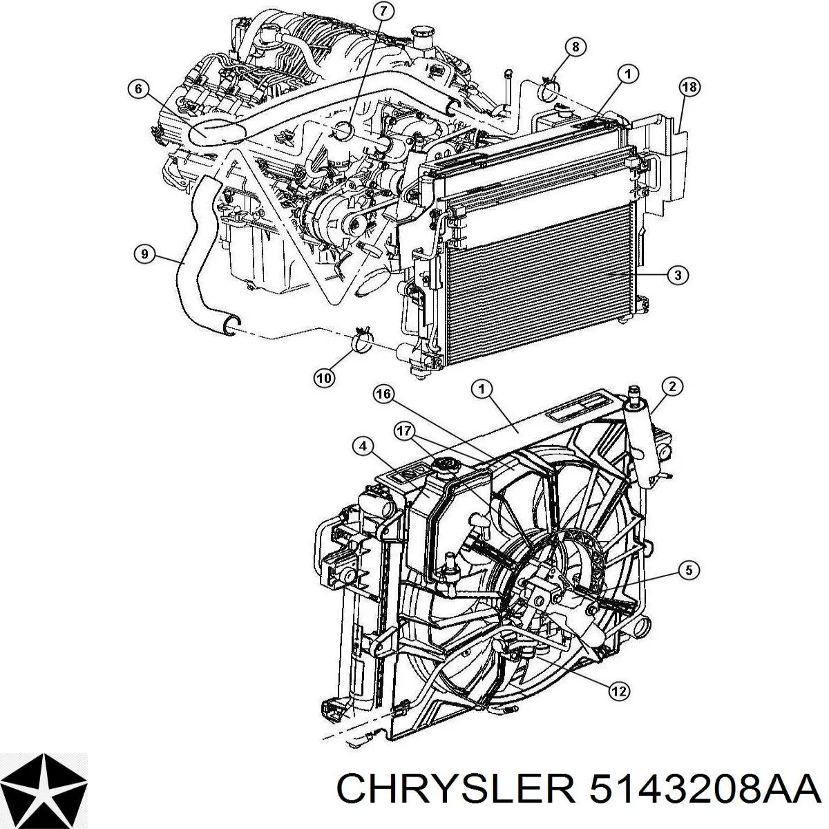  Wentylator elektryczny układu chłodzenia kompletny (silnik+wirnik) Jeep Grand Cherokee 