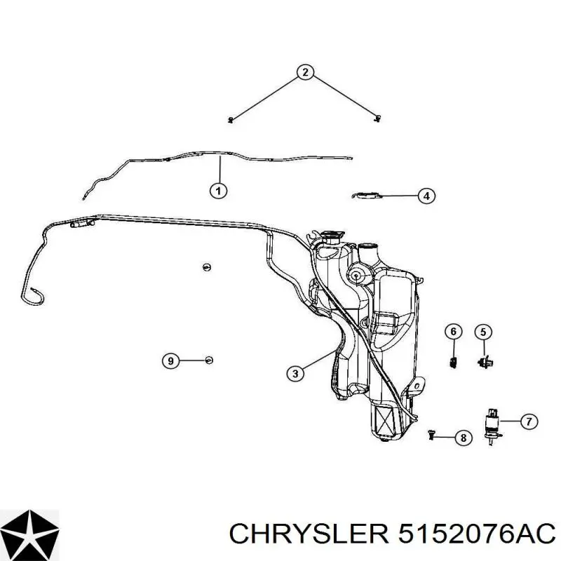 Pompka spryskiwacza szyby przedniej Chrysler 5152076AC cena, od 17,69 USD