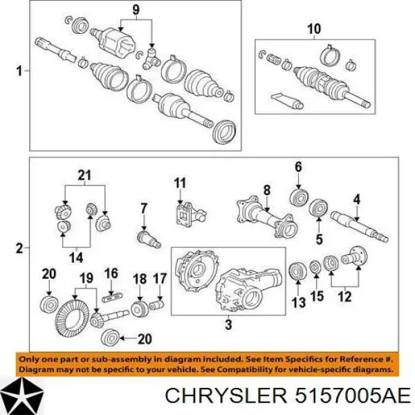 5157005AE Chrysler Wał Cardana tylny, kompletny