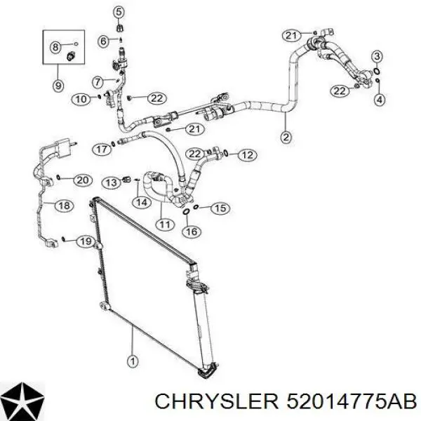 52014775AB Chrysler Chłodnica klimatyzacji