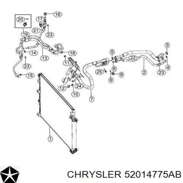 Chłodnica klimatyzacji Chrysler 52014775AB cena, od 125,23 USD