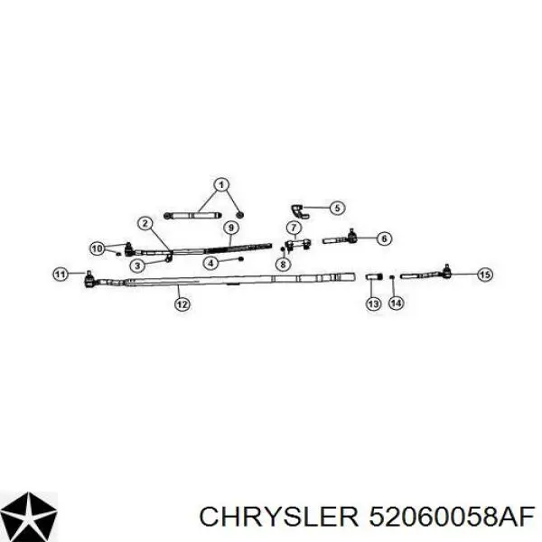52060058AF Chrysler Amortyzator układu kierowniczego (tłumik)