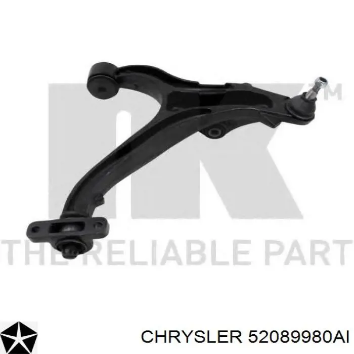 Wahacz zawieszenia przedniego dolny prawy Chrysler 52089980AI cena, od 162,64 USD