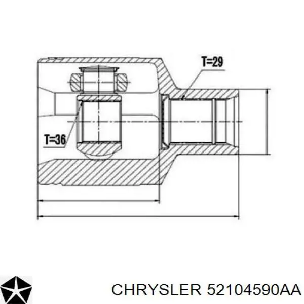 Do koszyka 52104590AA Chrysler Półoś napędowa przednia prawa