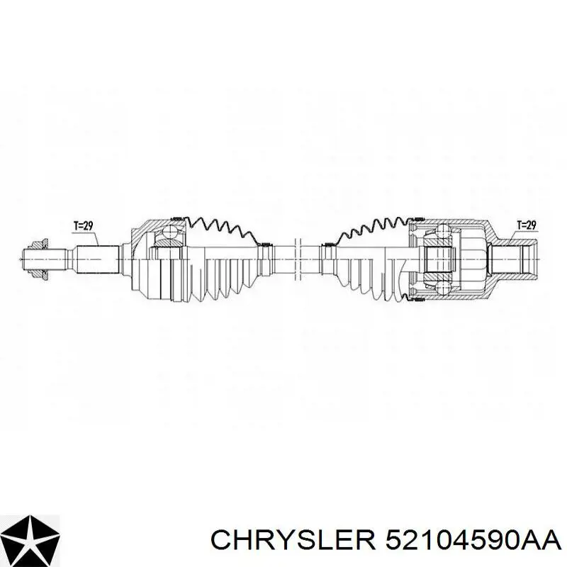 Półoś napędowa przednia prawa Chrysler 52104590AA cena, od 137,05 USD