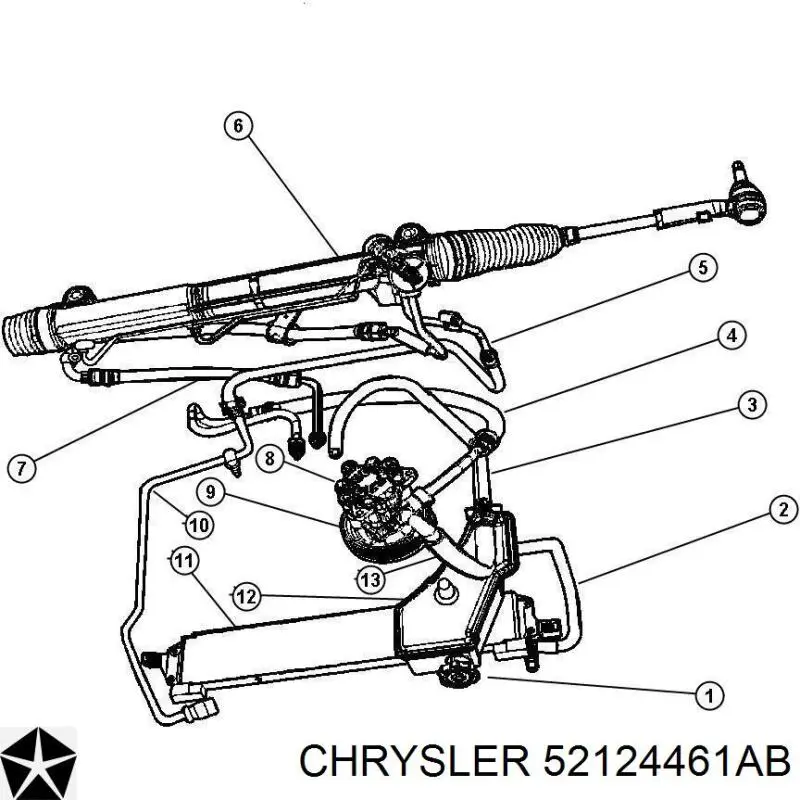 Do koszyka 52124461AB Chrysler Pompa wspomagania hydraulicznego kierownicy