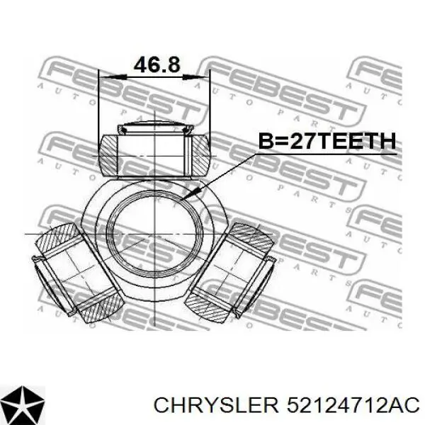52124712AC Chrysler Półoś napędowa przednia prawa