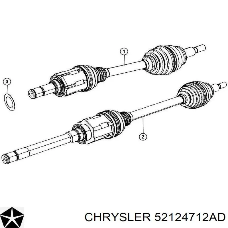 52124712AD Chrysler Półoś napędowa przednia prawa