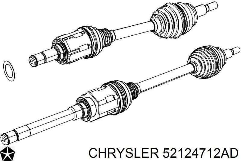 Półoś napędowa przednia prawa Chrysler 52124712AC cena, od 188,18 USD