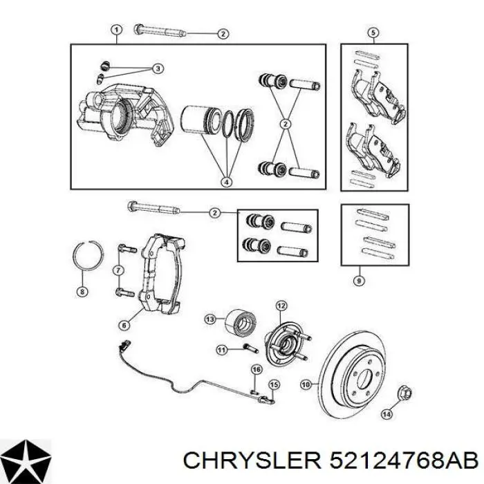 Lożysko piasty tylnej Chrysler 52124768AB cena, od 62,75 USD