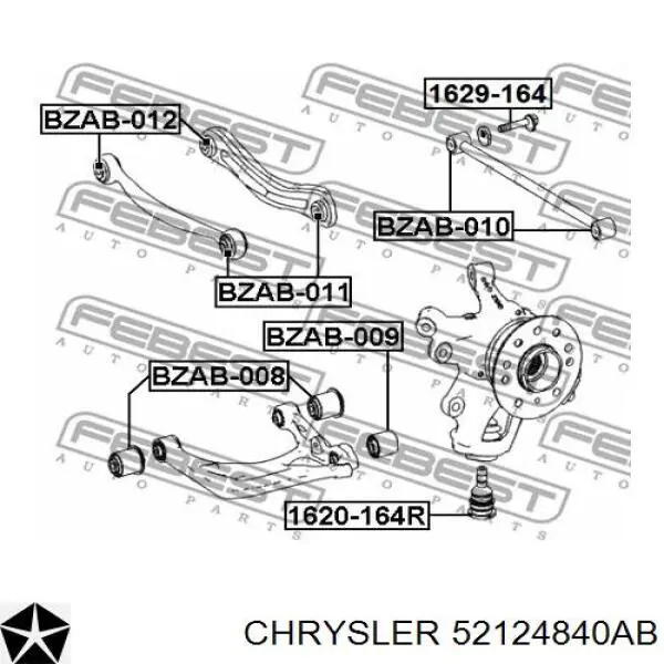 52124840AB Chrysler Wahacz zawieszenia tylnego poprzeczny