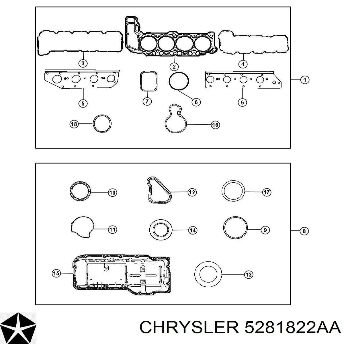 Uszczelka przepustnicy Chrysler 5281822AA cena, od 21,02 USD