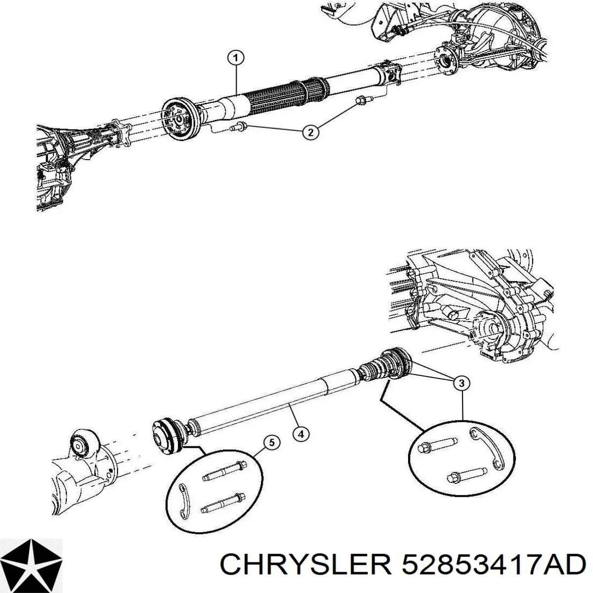 52853417AD Chrysler Wał Cardana, do mostu przedniego
