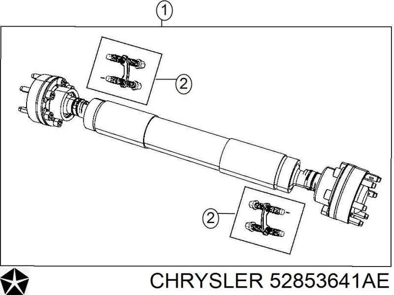 52853641AE Chrysler Wał Cardana, do mostu przedniego
