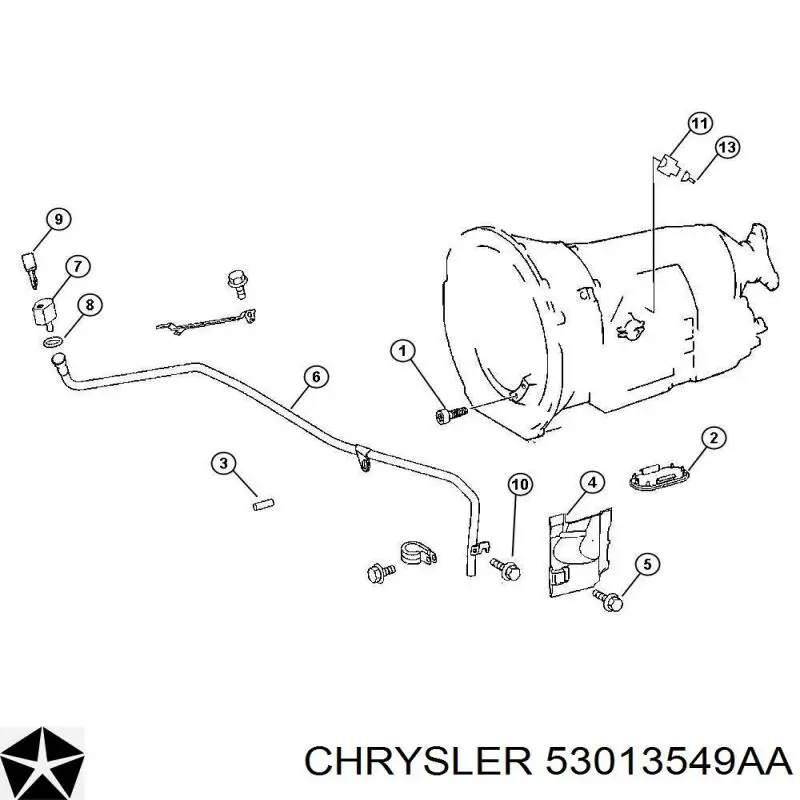 Korek prowadnicy bagnetu automatycznej skrzyni biegów Chrysler 53013549AA cena, od 8,52 USD