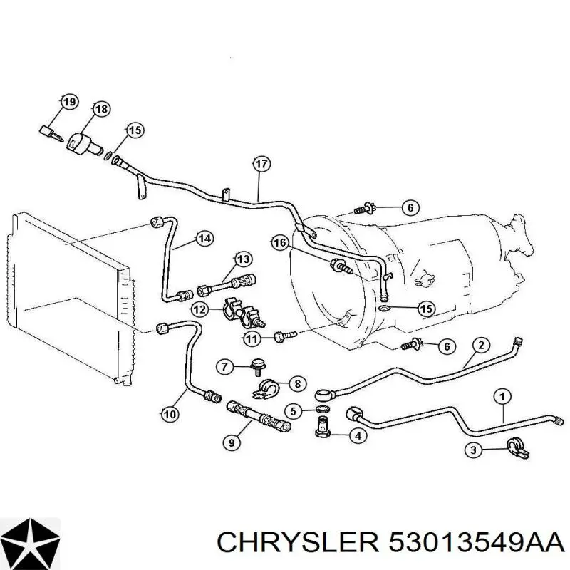 Do koszyka 53013549AA Chrysler Korek prowadnicy bagnetu automatycznej skrzyni biegów